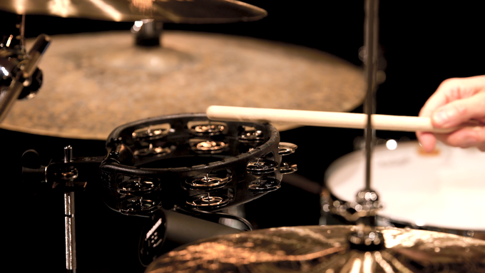 Mountable Molded ABS Tambourine, Black, Stainless Steel Jingles video